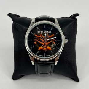 WWE Brock Lesnar Watch Men's Size Black Leather Band Game Time New